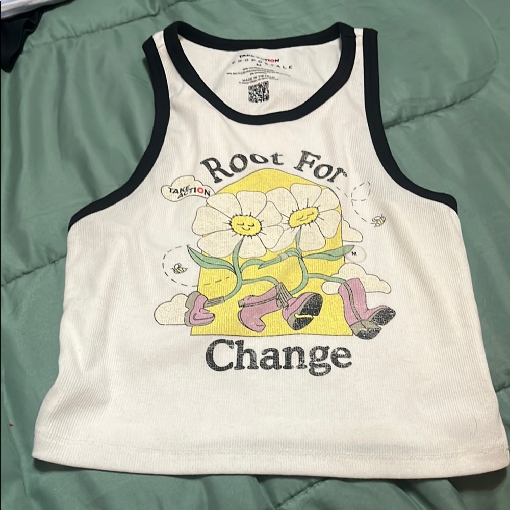 White Graphic Tank Top for women
